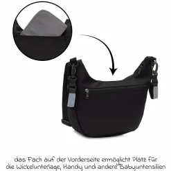 Wickeltasche Daybag die moderne Tragetasche, mit Wickelauflage, isolierter Flaschenhalter inkl. Kinderwagenbefestigung - Schwarz
