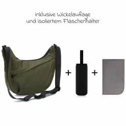 Wickeltasche Daybag die moderne Tragetasche, mit Wickelauflage, isolierter Flaschenhalter inkl. Kinderwagenbefestigung - Grün