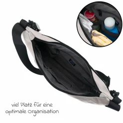 Wickeltasche Daybag die moderne Tragetasche, mit Wickelauflage, isolierter Flaschenhalter inkl. Kinderwagenbefestigung - Alabaster Natur
