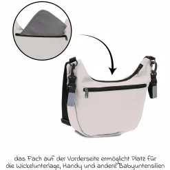 Wickeltasche Daybag die moderne Tragetasche, mit Wickelauflage, isolierter Flaschenhalter inkl. Kinderwagenbefestigung - Alabaster Natur