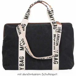 Wickeltasche Mommy Bag - Signature Canvas - Schwarz