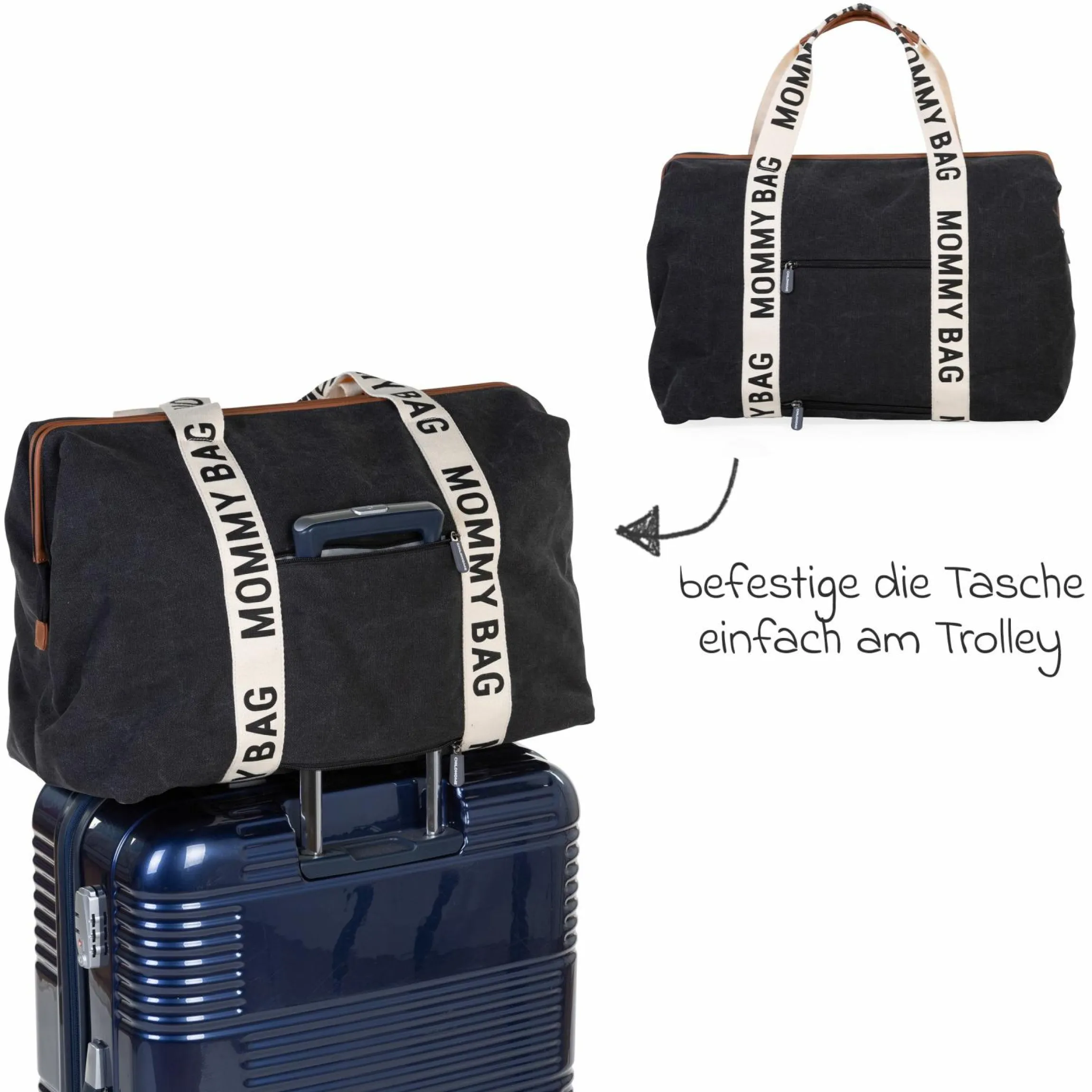 Wickeltasche Mommy Bag - Signature Canvas - Schwarz