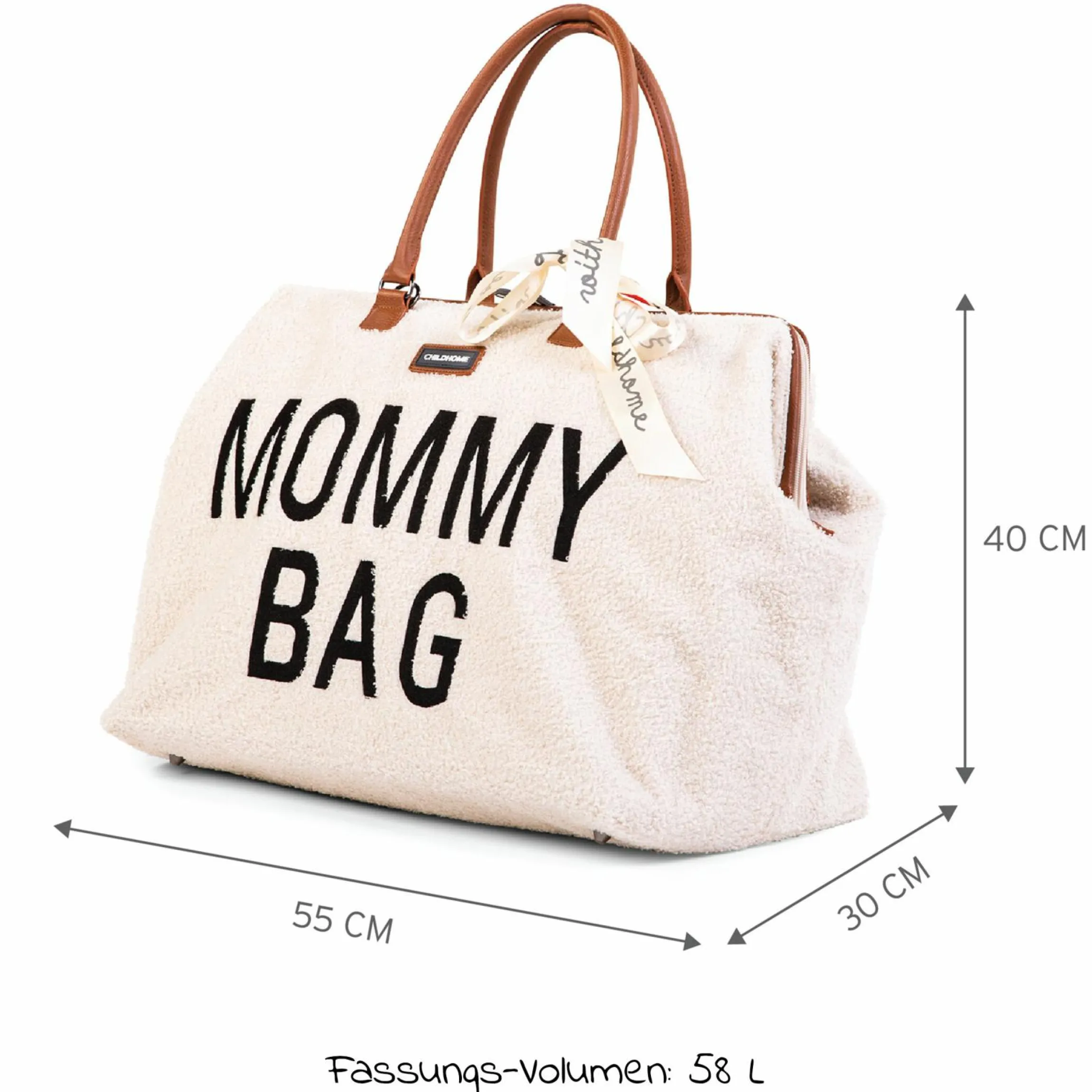 Wickeltasche Mommy Bag - Teddy - Ecru