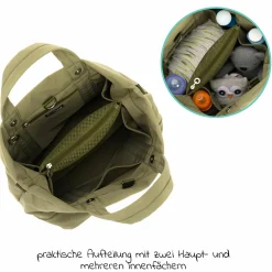Wickeltasche Palma mit Wickelunterlage und Thermotasche - Oliv