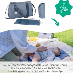 Wickeltasche Pocketstyle - Blue