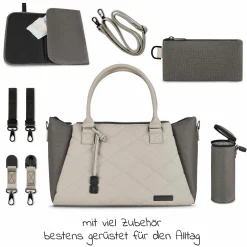 Wickeltasche Royal - inkl. Wickelunterlage und viel Zubehör - Diamond Edition - Herb