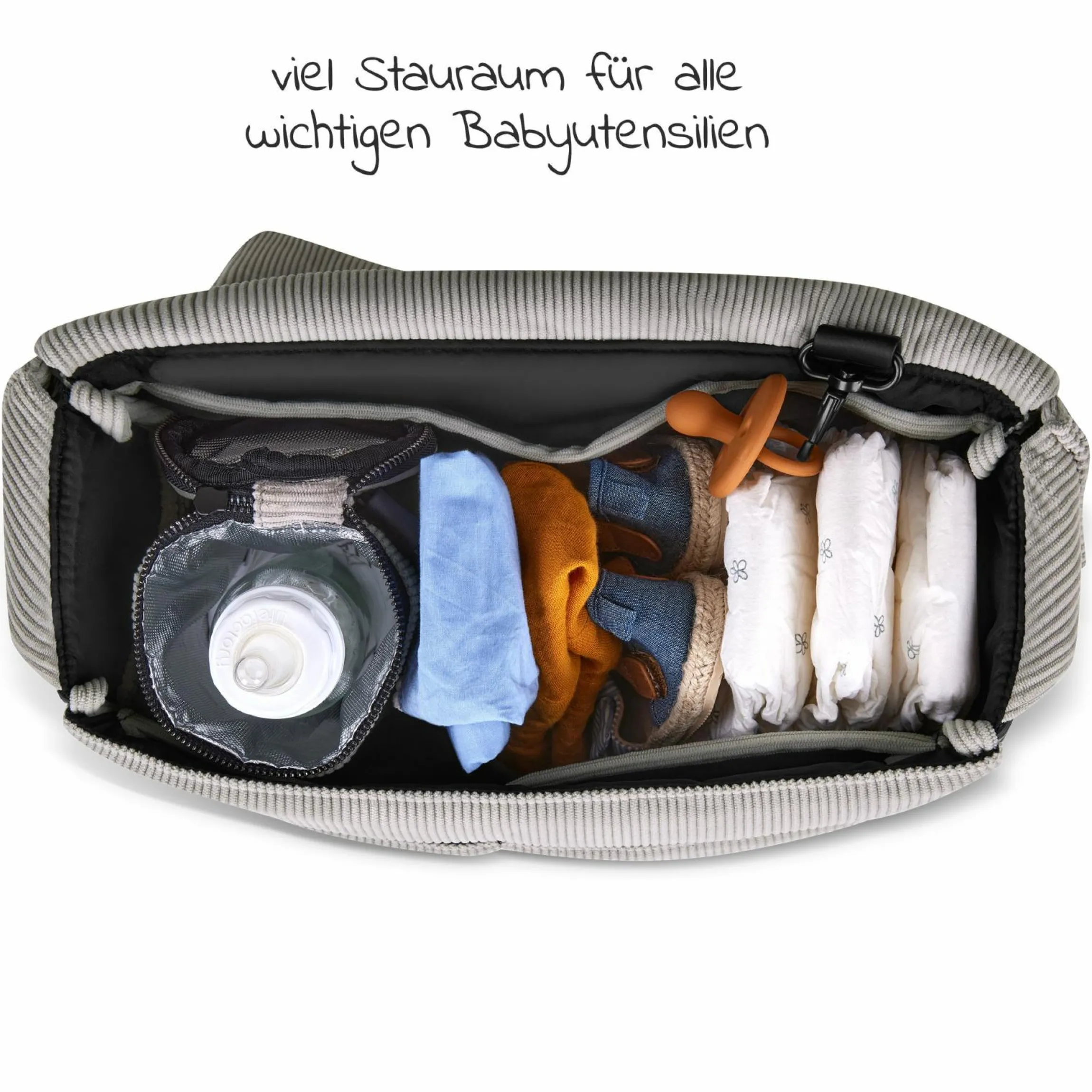Wickeltasche Urban - inkl. Wickelunterlage & viel Zubehör - Biscuit