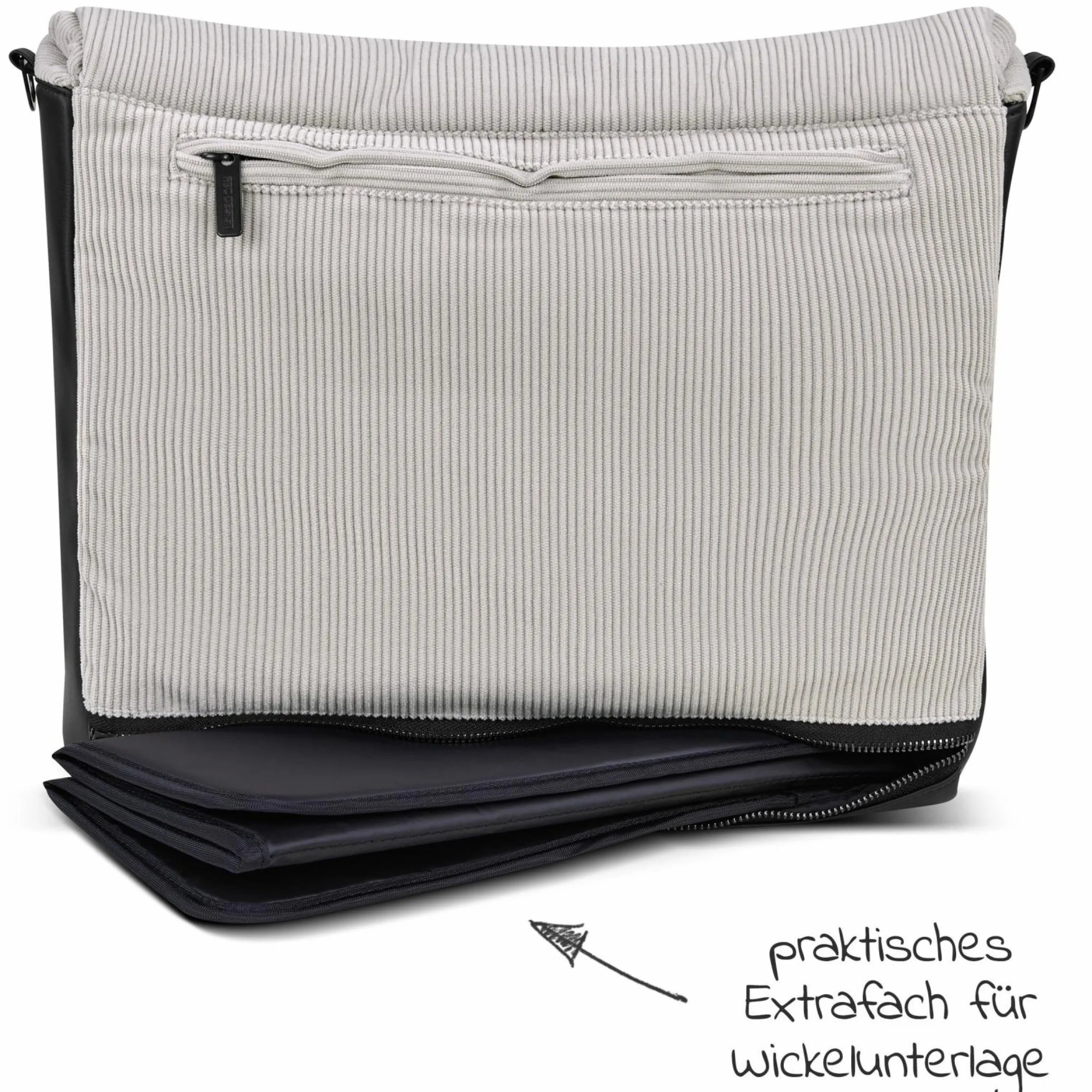 Wickeltasche Urban - inkl. Wickelunterlage & viel Zubehör - Biscuit