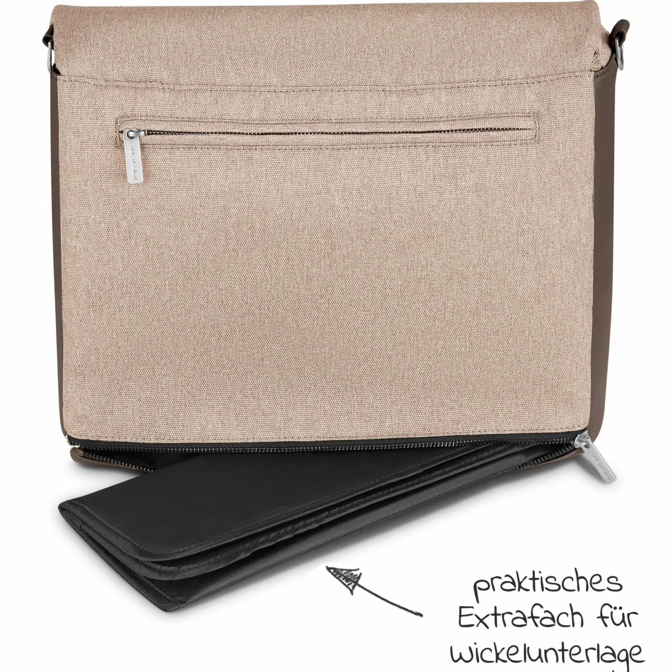 Wickeltasche Urban - inkl. Wickelunterlage & viel Zubehör - Pure Edition - Grain