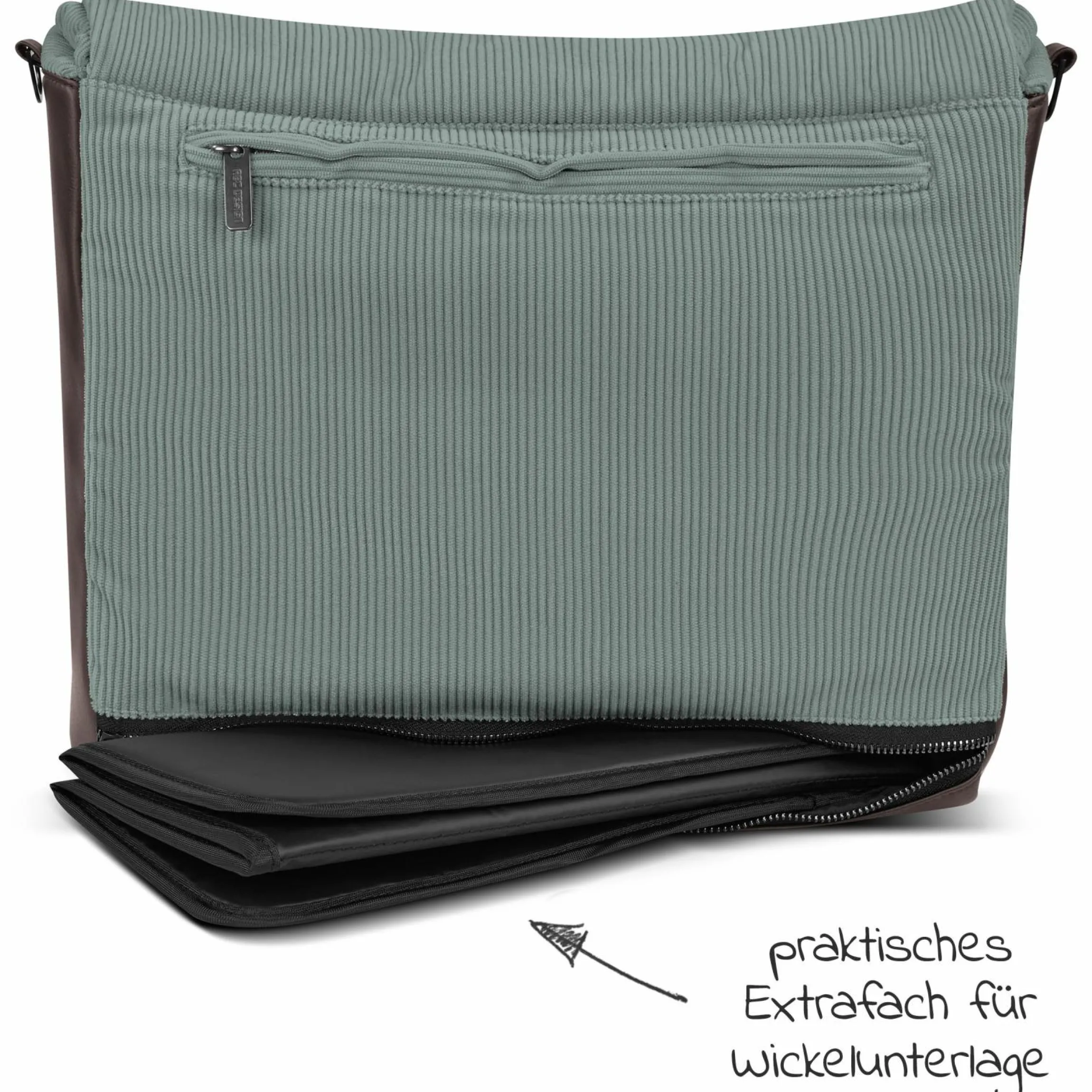Wickeltasche Urban - inkl. Wickelunterlage & viel Zubehör - Aloe