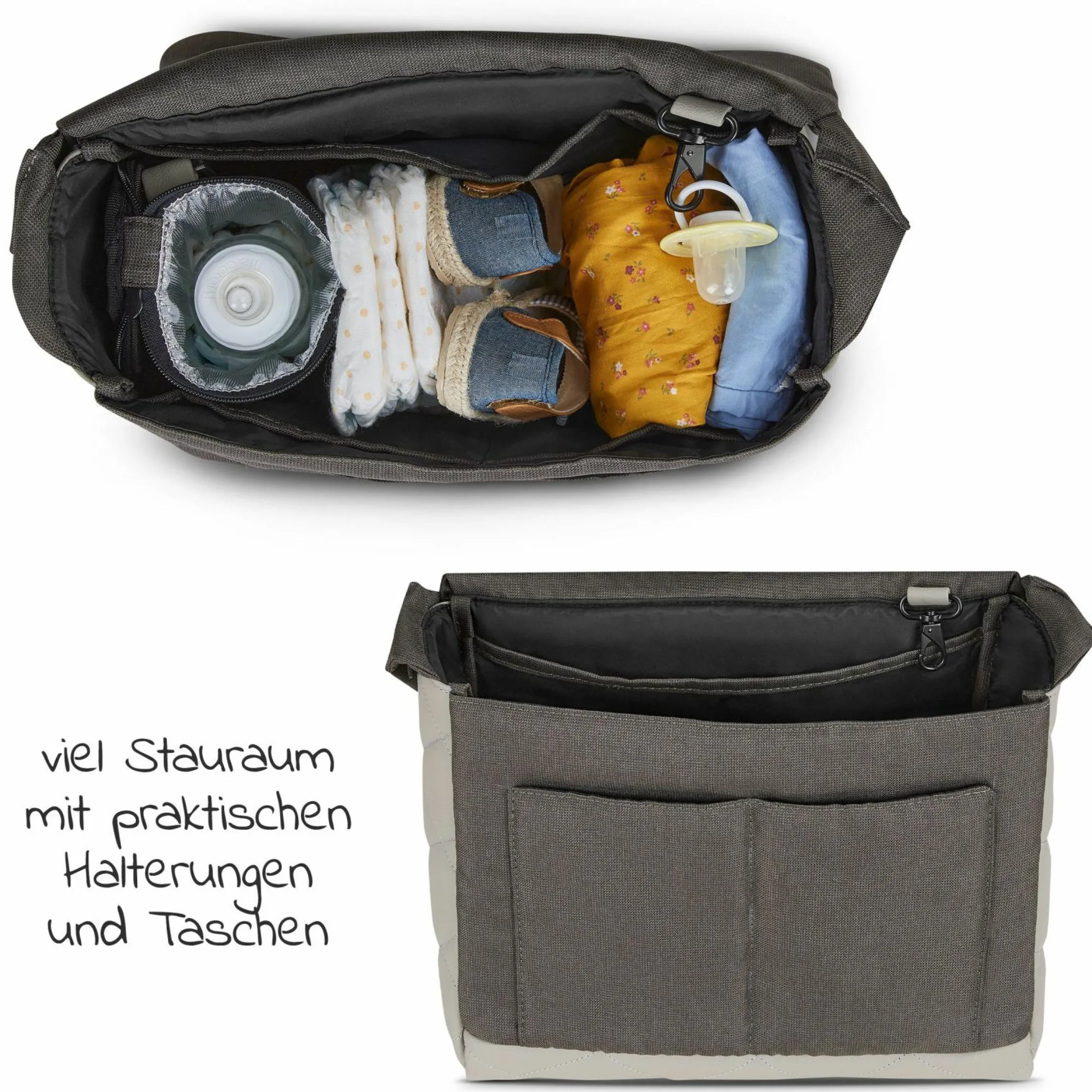 Wickeltasche Urban - inkl. Wickelunterlage & viel Zubehör - Diamond Edition - Herb
