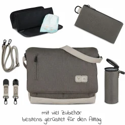 Wickeltasche Urban - inkl. Wickelunterlage & viel Zubehör - Diamond Edition - Herb