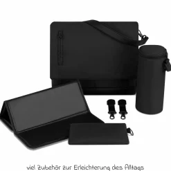Wickeltasche Urban inkl. Wickelunterlage & viel Zubehör - Pure - Coal - Kollektion 2025