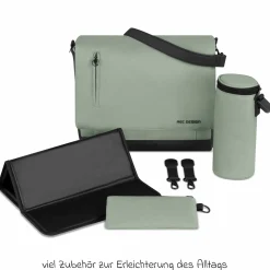 Wickeltasche Urban inkl. Wickelunterlage & viel Zubehör - Pine - Kollektion 2025