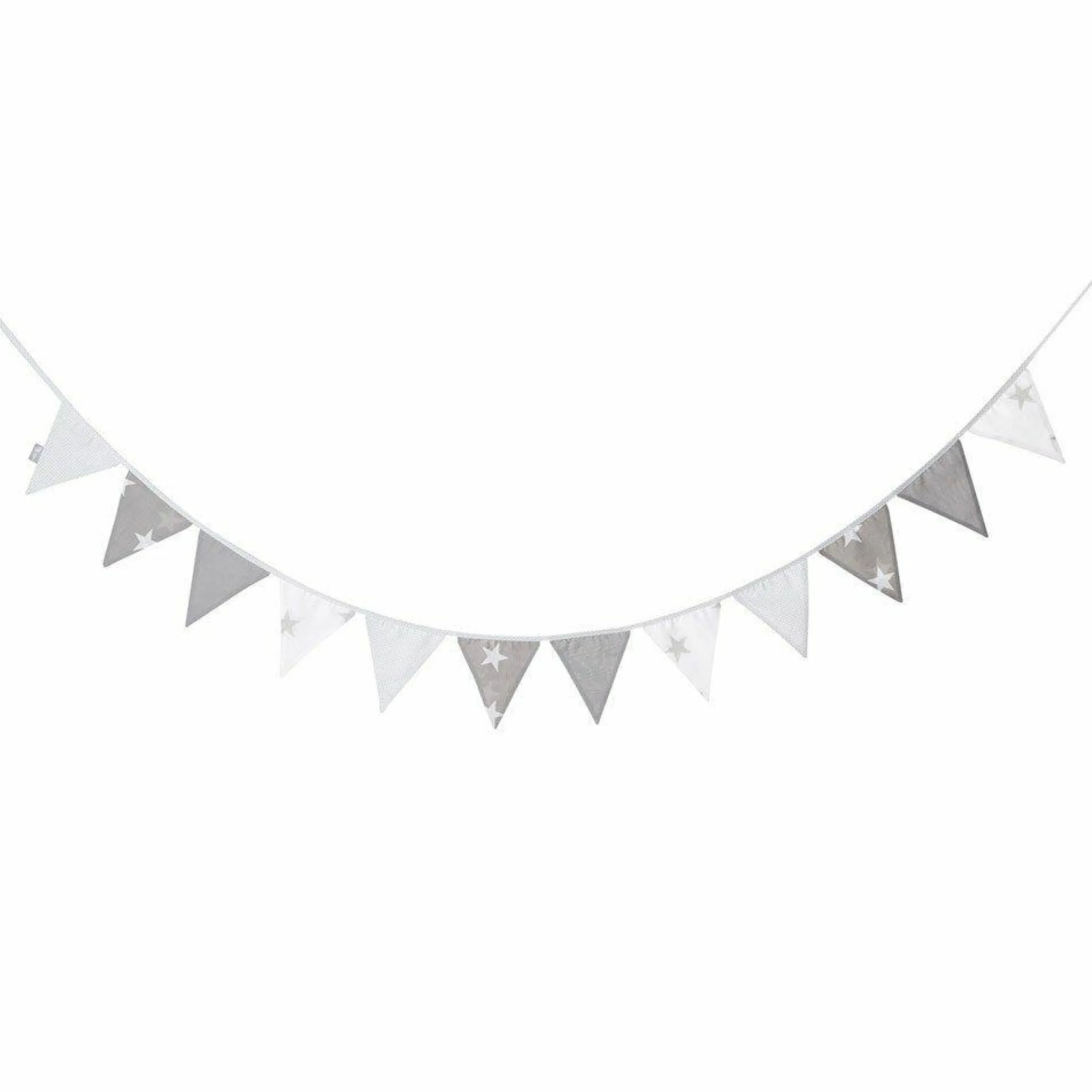 Wimpelkette Little Stars - Grau Weiß