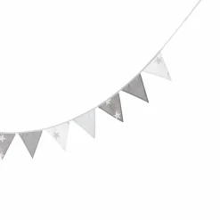 Wimpelkette Little Stars - Grau Weiß