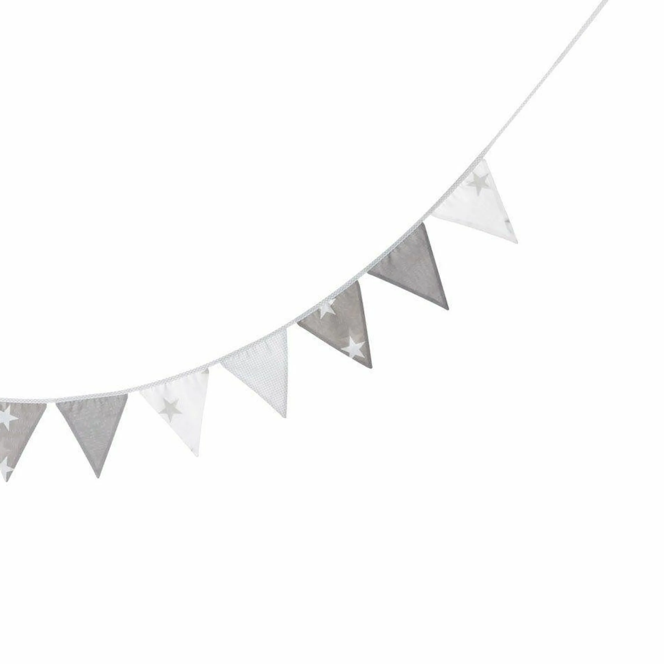 Wimpelkette Little Stars - Grau Weiß