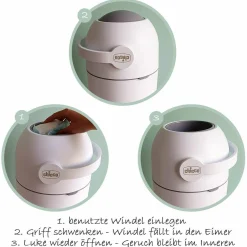 Windeleimer Odour Off - für herkömmliche Müllbeutel - White