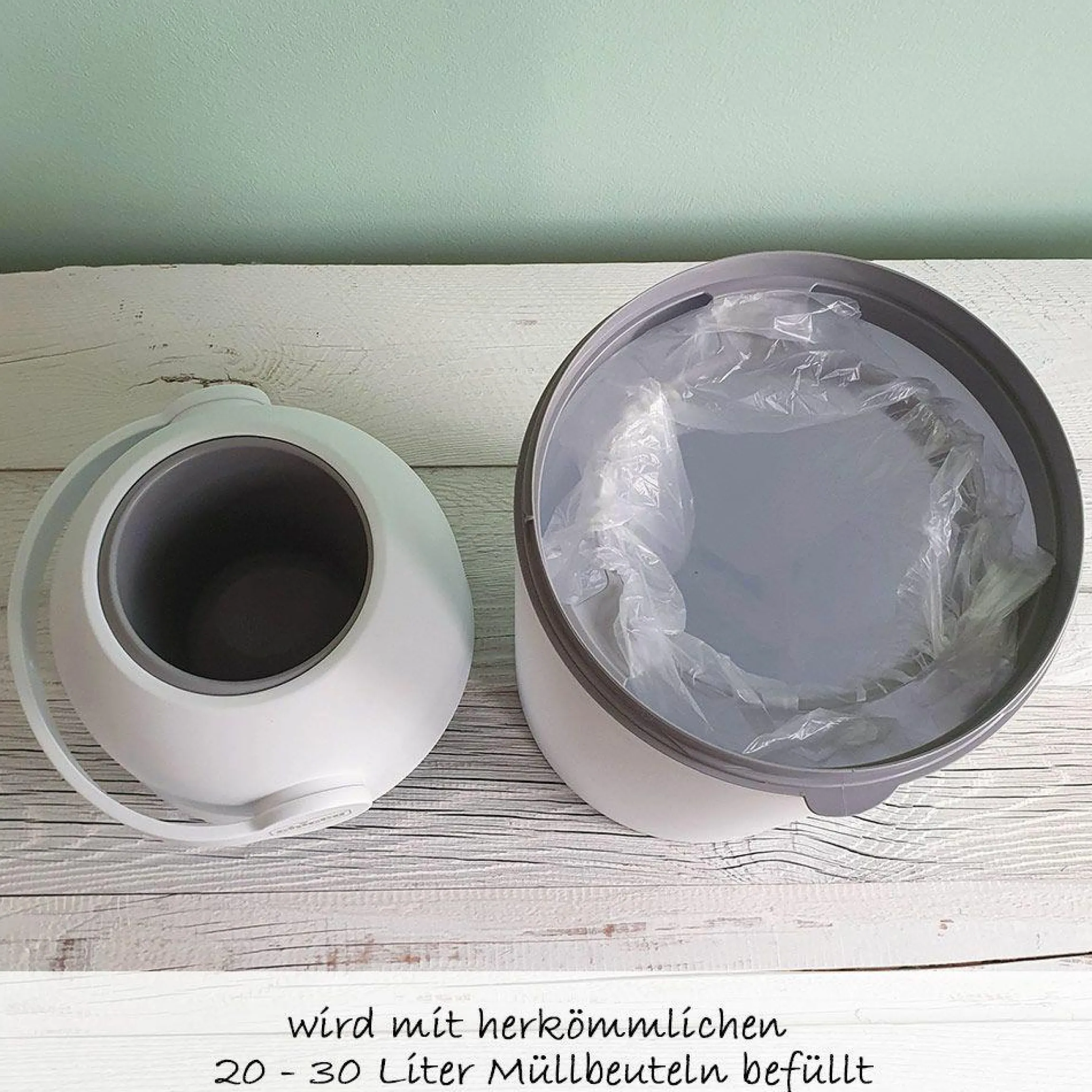 Windeleimer Odour Off - für herkömmliche Müllbeutel + Gratis Feuchttücher 60er Pack - White