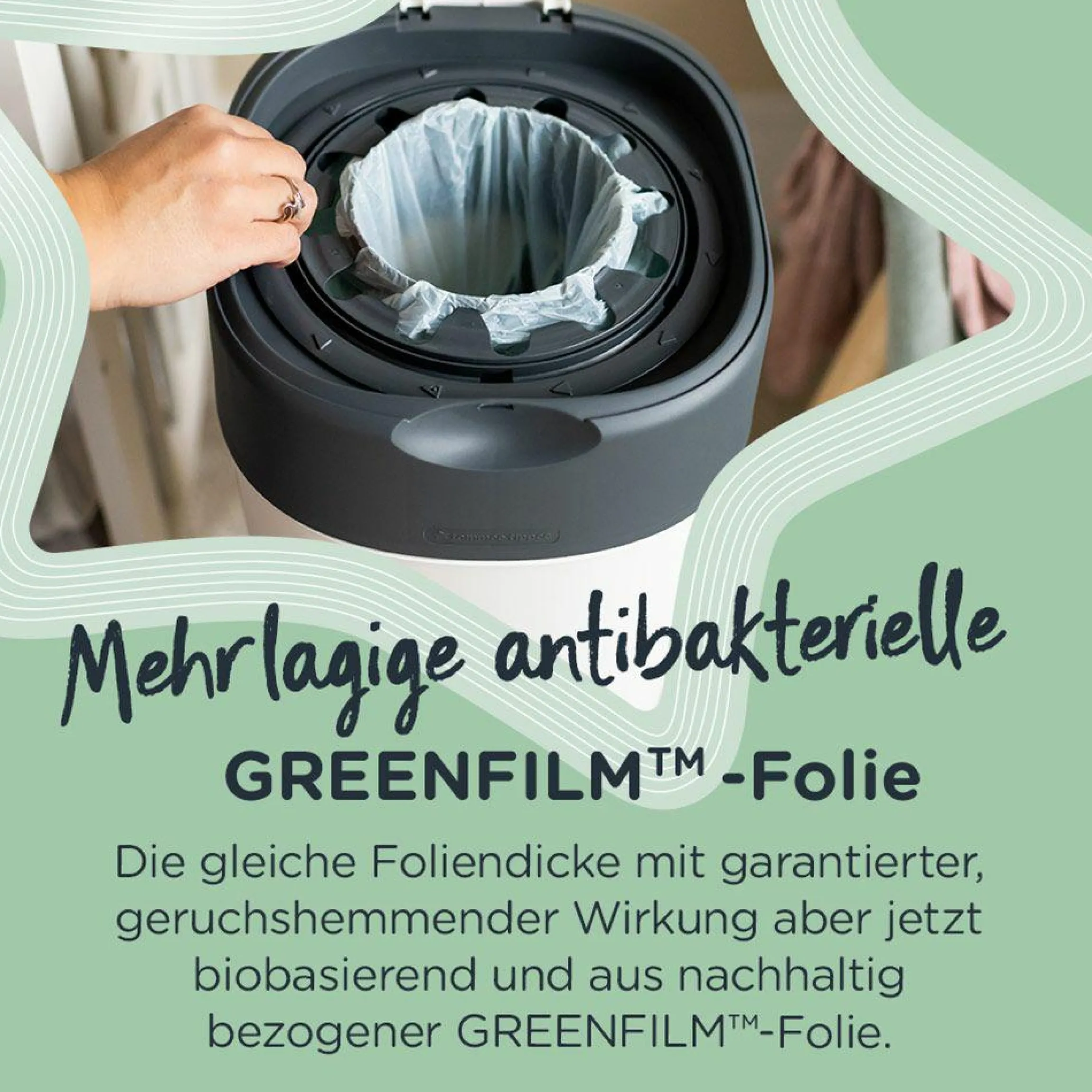 Windeleimer Twist and Click Sangenic XL inkl. 1 Nachfüllkassette - Greenfilm™ - Weiß