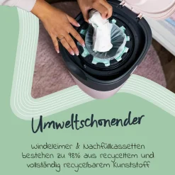 Windeleimer Twist and Click Sangenic inkl. 12 Nachfüllkassetten - Greenfilm™ - Weiß