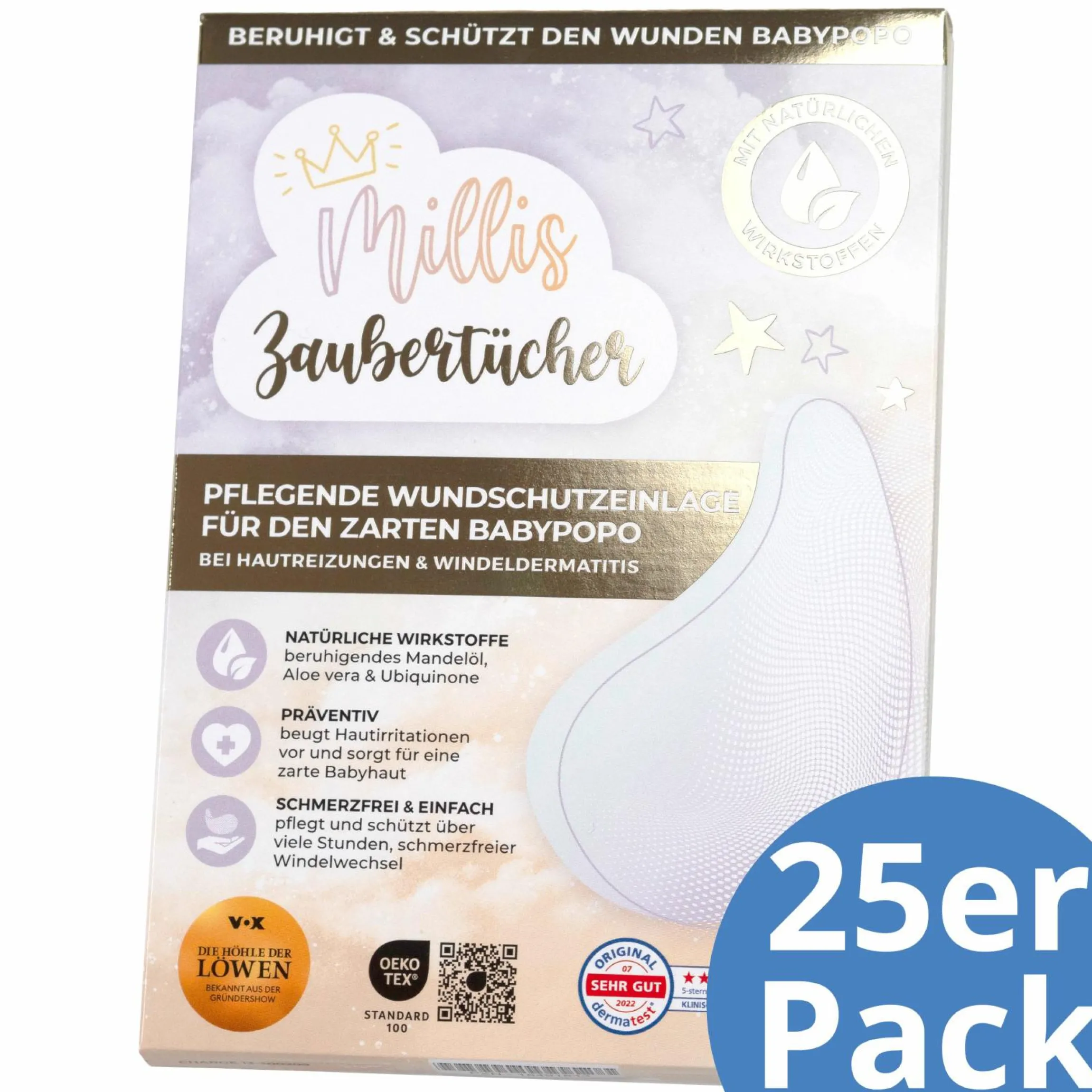 Windeleinlage / Zaubertücher 25er Pack - pflegende Wundschutzeinlage für Windeln zur Vorbeugung von Hautreizungen