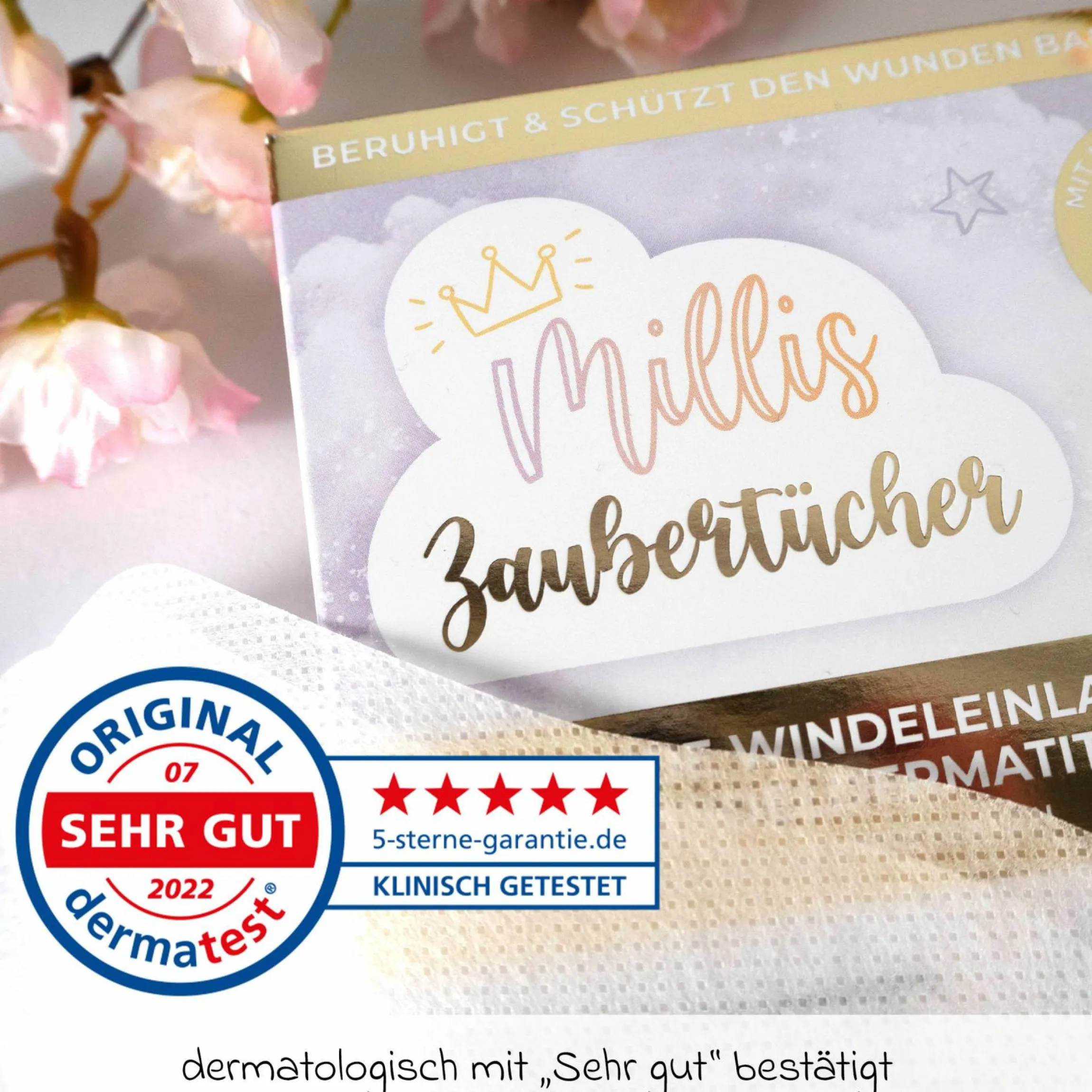 Windeleinlage / Zaubertücher 25er Pack - pflegende Wundschutzeinlage für Windeln zur Vorbeugung von Hautreizungen