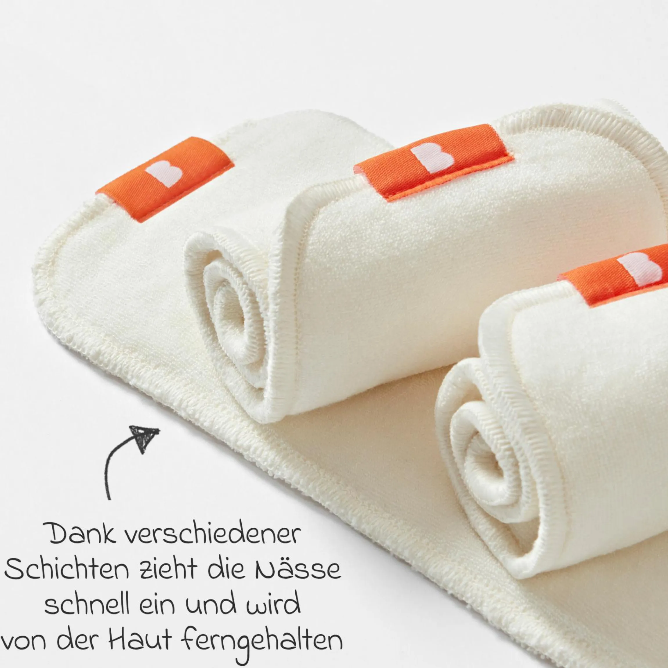 Windeleinlage 3er Pack wiederverwendbarer Daily Booster