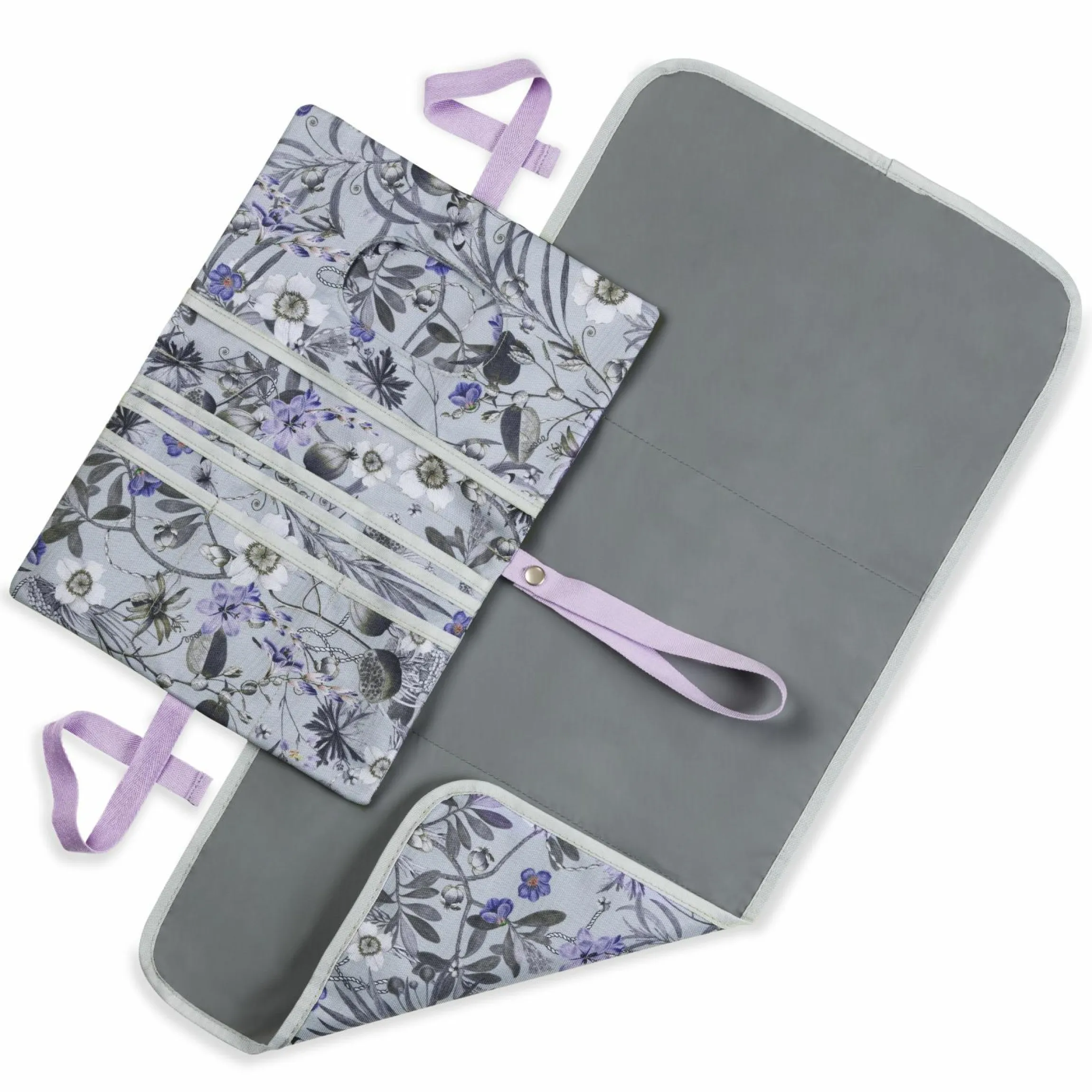 Windeltasche mit Wickelunterlage - Change N Walk - Floral Grey