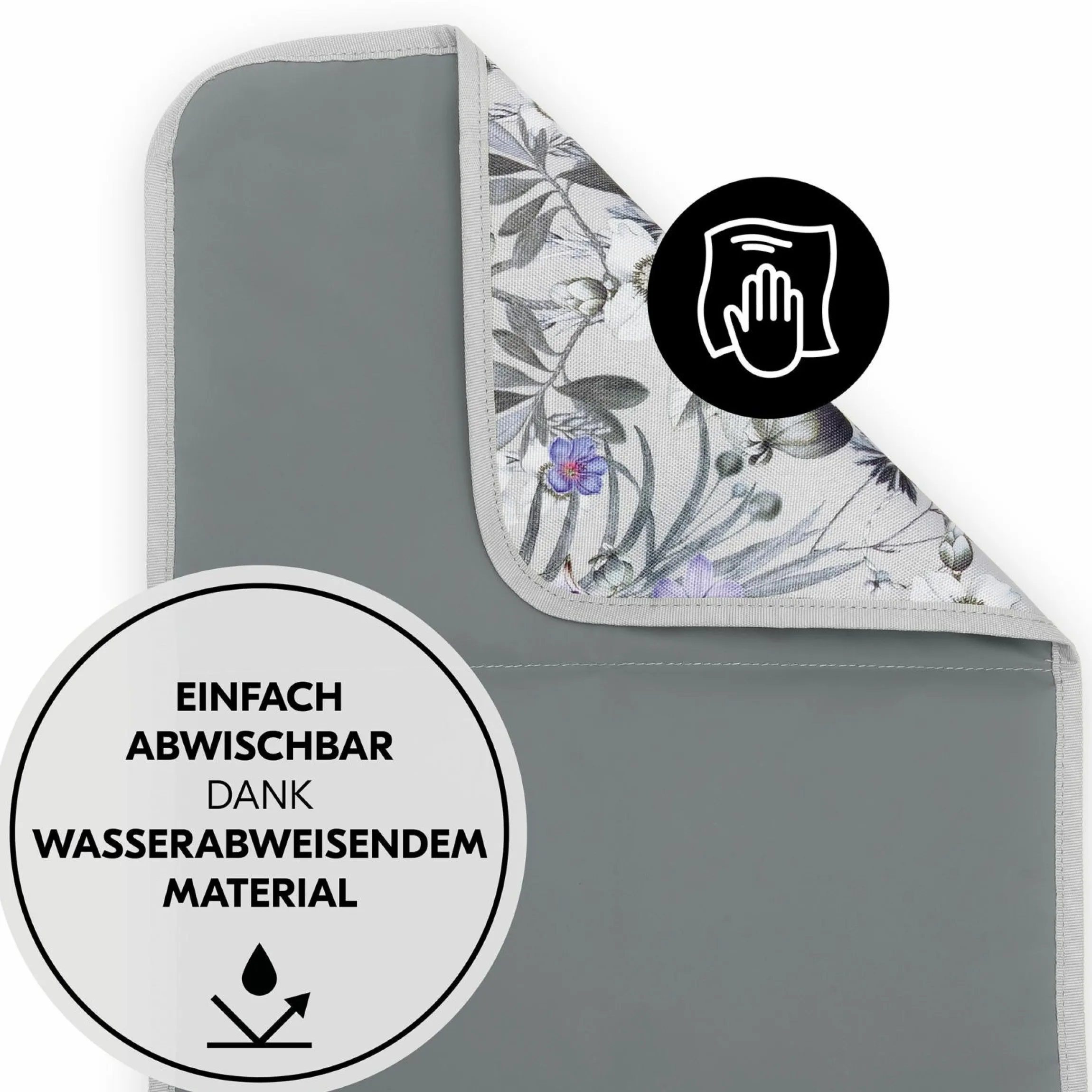 Windeltasche mit Wickelunterlage - Change N Walk - Floral Grey