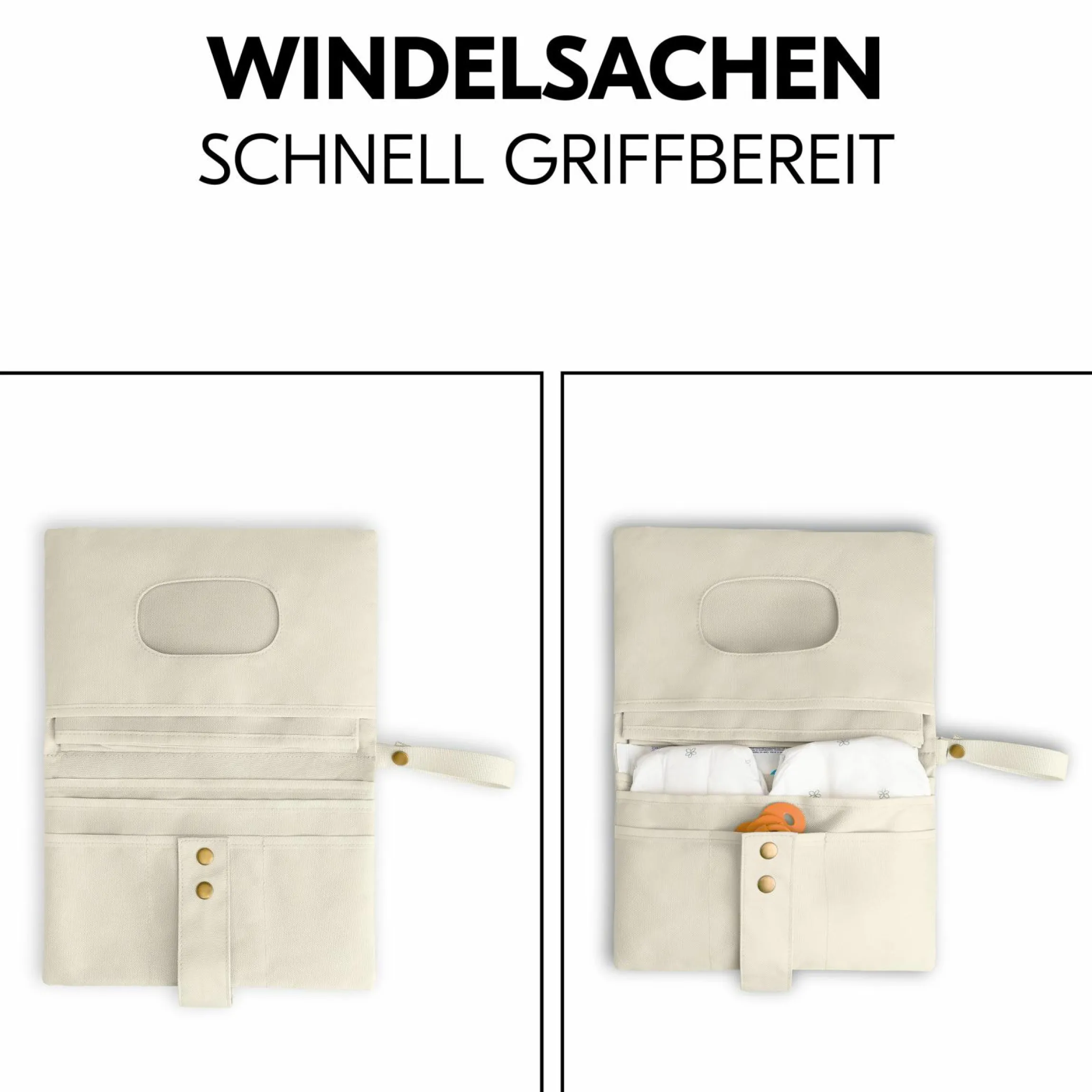 Windeltasche mit Wickelunterlage - Change N Walk - Beige