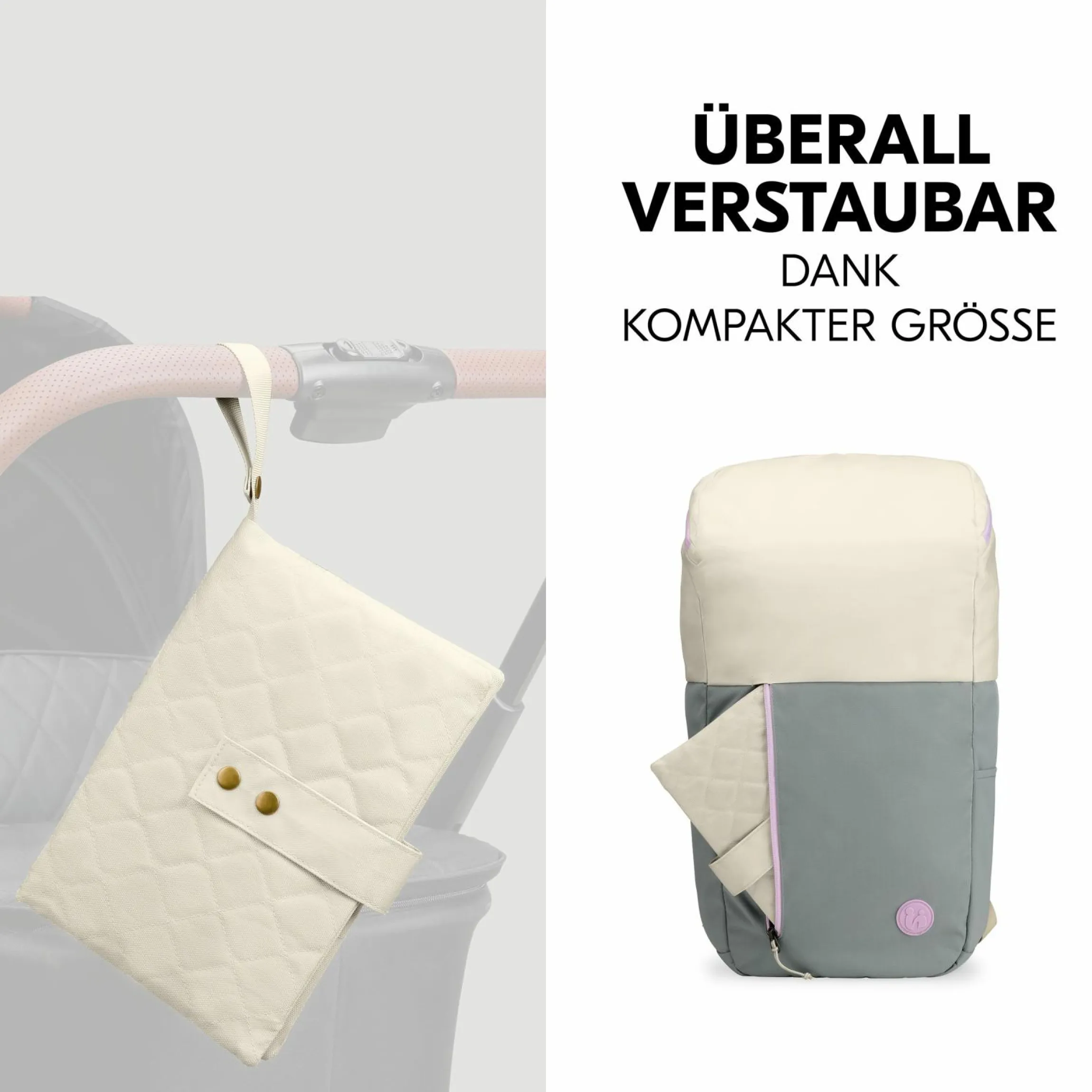 Windeltasche mit Wickelunterlage - Change N Walk - Beige