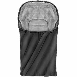 Winter Fußsack Deluxe für Babyschale (Maxi-Cosi, Römer, ABC Design, Cybex u.v.m.) - Schwarz Grau