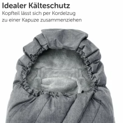 Winter-Fußsack Babyschale 3M PRO - für alle Gurtsysteme - Grau
