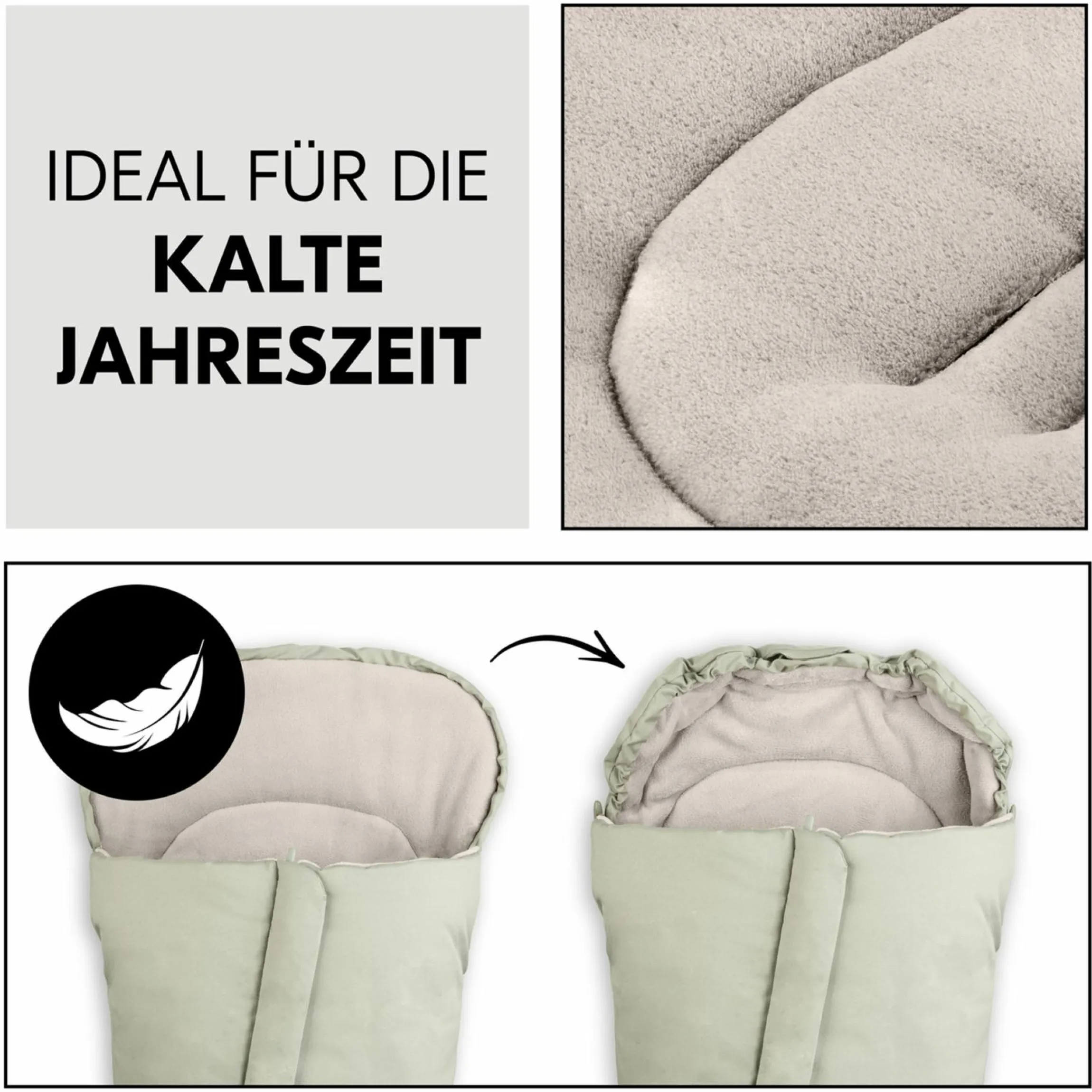 Winter-Fußsack für Kinderwagen und Buggy Pushchair Footmuff - Disney - Simba Olive