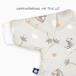 Winterschlafsack wattiert mit Arm - Jersey Savanne - Beige - Gr. 56 / 62