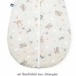 Winterschlafsack wattiert mit Arm - Jersey Savanne - Beige - Gr. 56 / 62