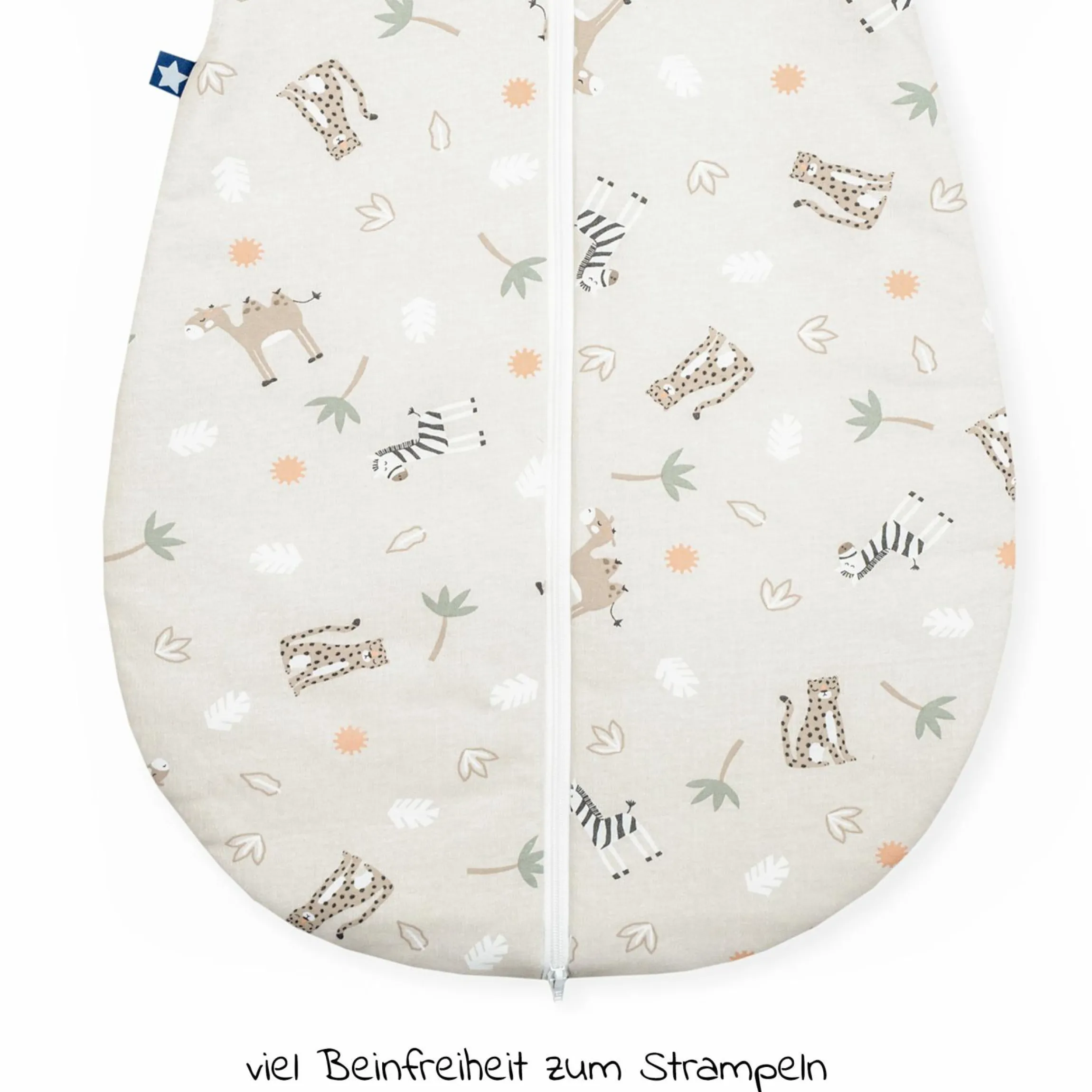 Winterschlafsack wattiert mit Arm - Jersey Savanne - Beige - Gr. 56 / 62