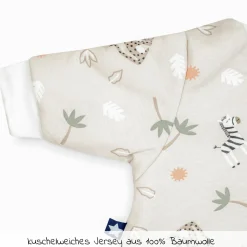 Winterschlafsack wattiert mit Arm - Jersey Savanne - Beige - Gr. 56 / 62
