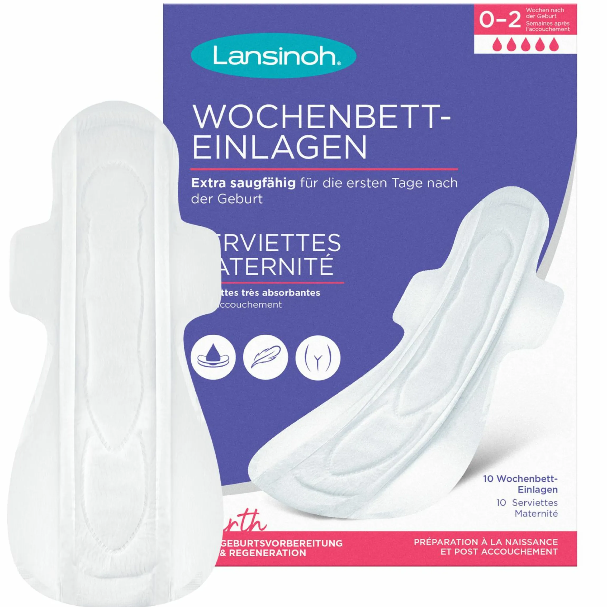 Wochenbett-Einlagen 10er Pack für 0-2 Wochen nach der Geburt