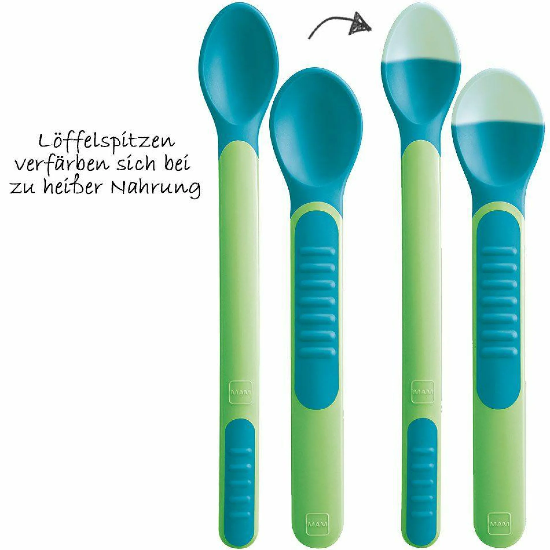 Wärmesensor-Löffel 2er Pack - Grün