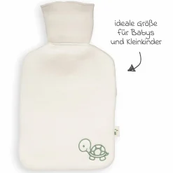 Wärmflasche aus Naturkautschuk mit Bezug aus Bio-Baumwolle - Schildkröte