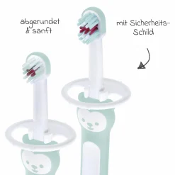 Zahnbürsten-Set mit Lern-Zahnbürste & Zahnbürste für Babys - Mint