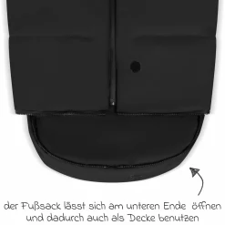 Zubehör-Set Kinderwagen mit Wickeltasche Easy, Winterfußsack, Regenschutz & Moskitonetz - Black