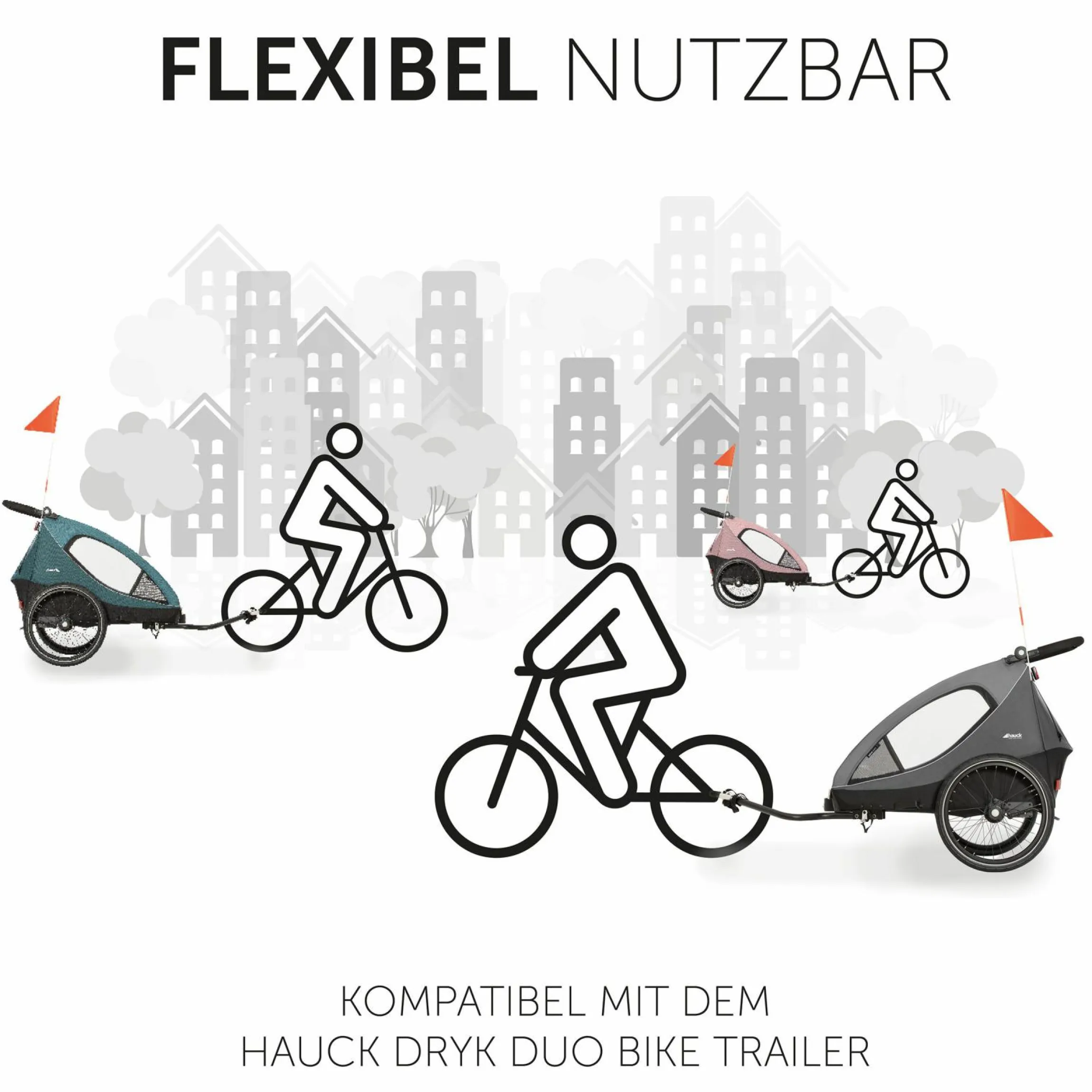 Zusatz- Fahrradkupplung für Dryk Duo Fahrradanhänger
