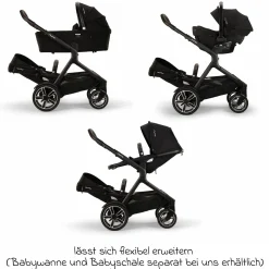 Zweit-Sportsitz DEMI next mit magnetischem Gurtverschluss inkl. Regenschutz - Caviar - Kollektion 2025