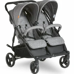 Zwillingsbuggy Twin - Circle Line mit Liegefunktion (inkl. Regenverdeck) - Woven Graphite