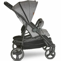 Zwillingsbuggy Twin - Circle Line mit Liegefunktion (inkl. Regenverdeck) - Woven Graphite