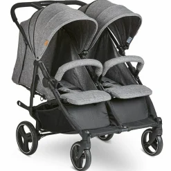 Zwillingsbuggy Twin - Circle Line mit Liegefunktion (inkl. Regenverdeck) - Woven Graphite