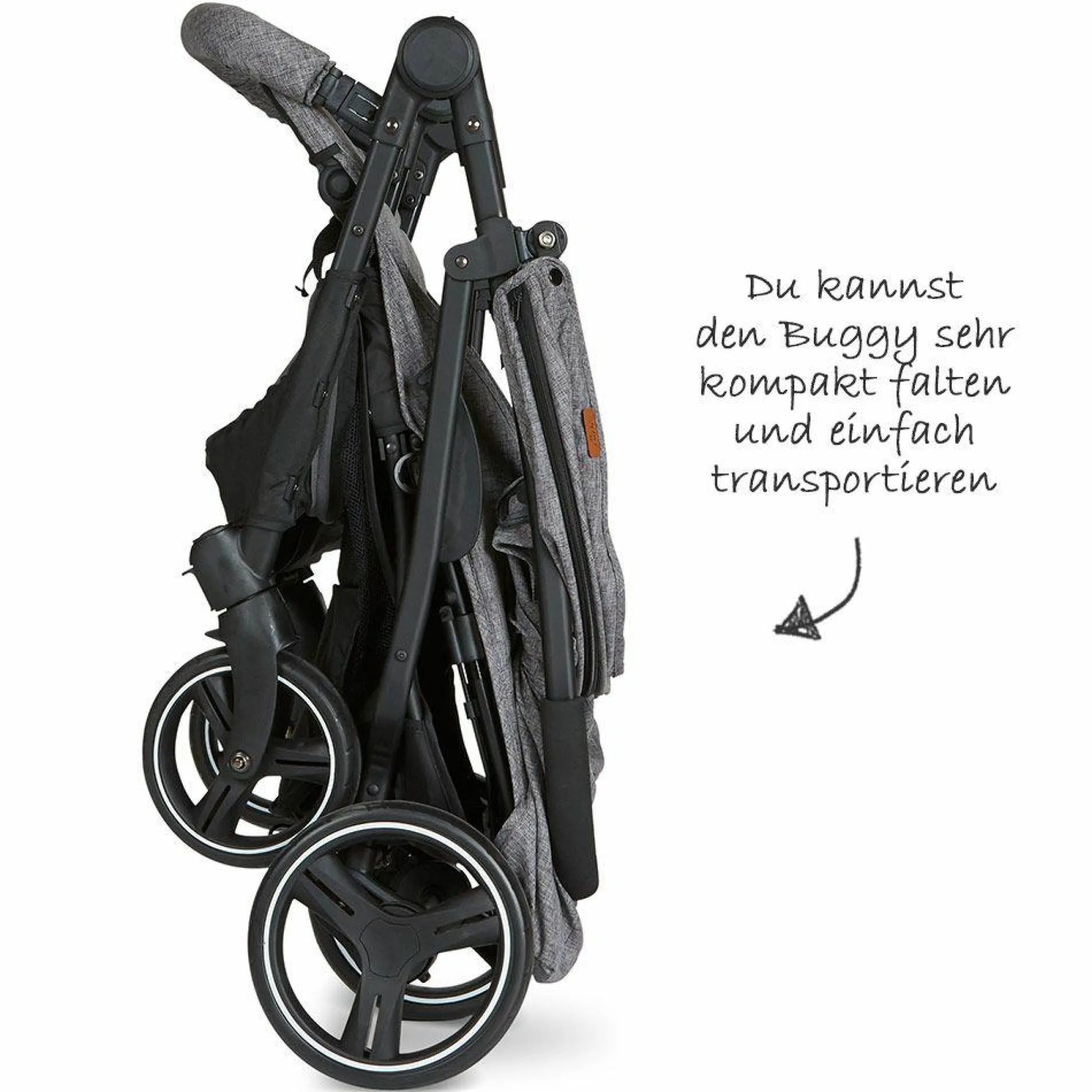 Zwillingsbuggy Twin - Circle Line mit Liegefunktion (inkl. Regenverdeck) - Woven Graphite
